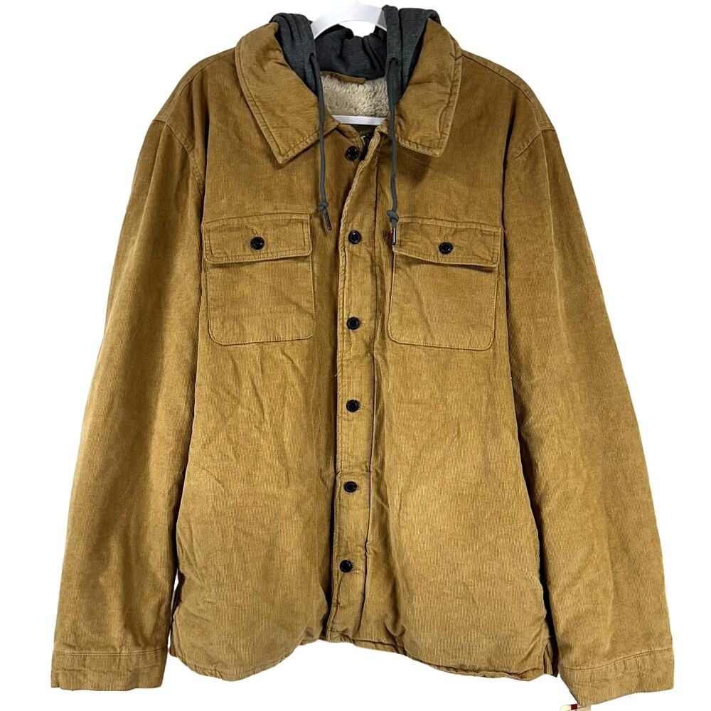 Levi's NWT Men's Washed Cotton Sherpa Lined Hooded Trucker Jacket Size XL
